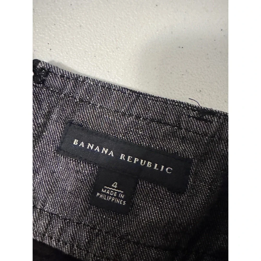 Banana Republic Charcoal Gray 100% Linen Mini Skirt‎ Size 4 m3